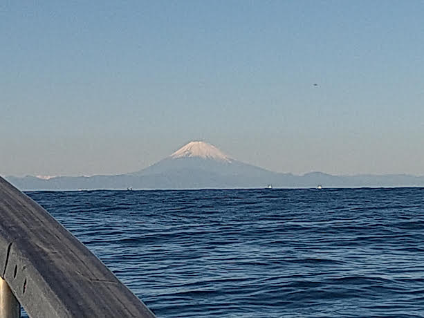 船上から見た富士山